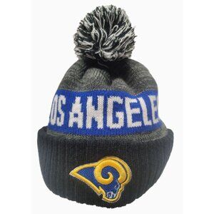 Los Angeles Rams Knit Beanie Hat With Pom 100% Acrylic Winter Warmth & Style